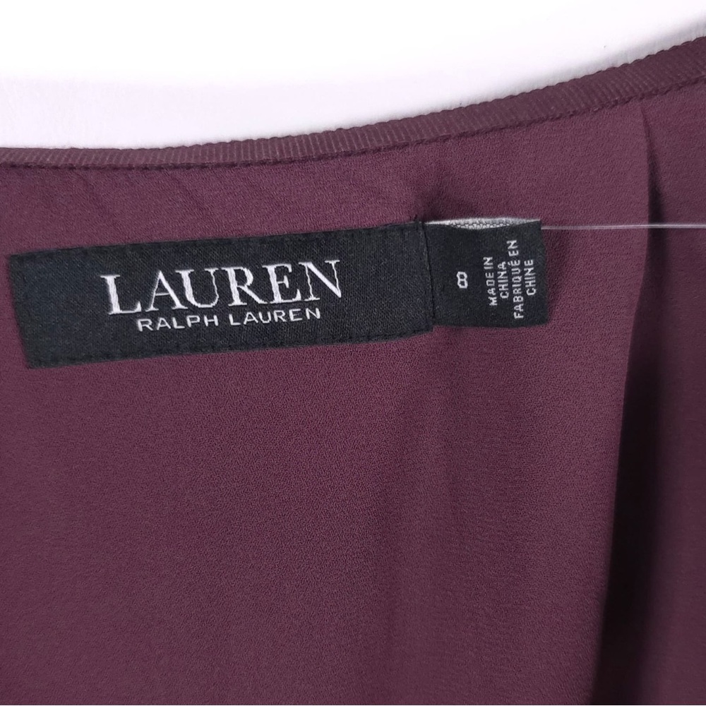 NWT LAUREN RALPH LAUREN Floral Crinkle Georgette Miniskirt Purple Multi Size 8 - Picture 2 of 16